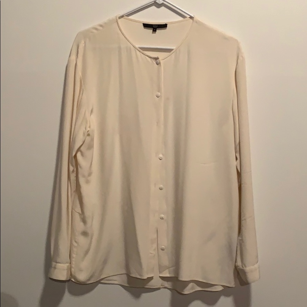 Tibi Cream Silk Blouse Size 4